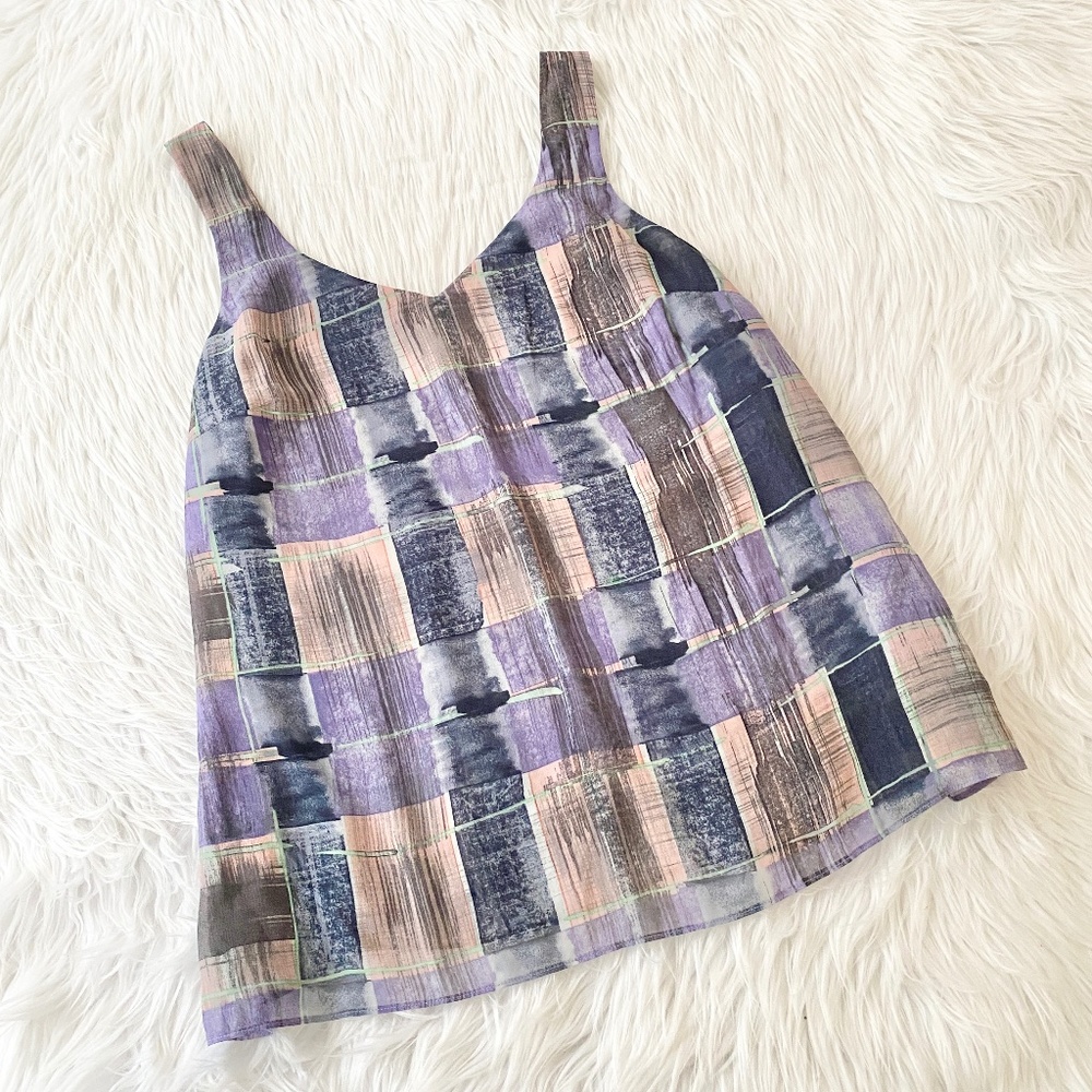 Cabi #4361 Purple Geo Print Blouse